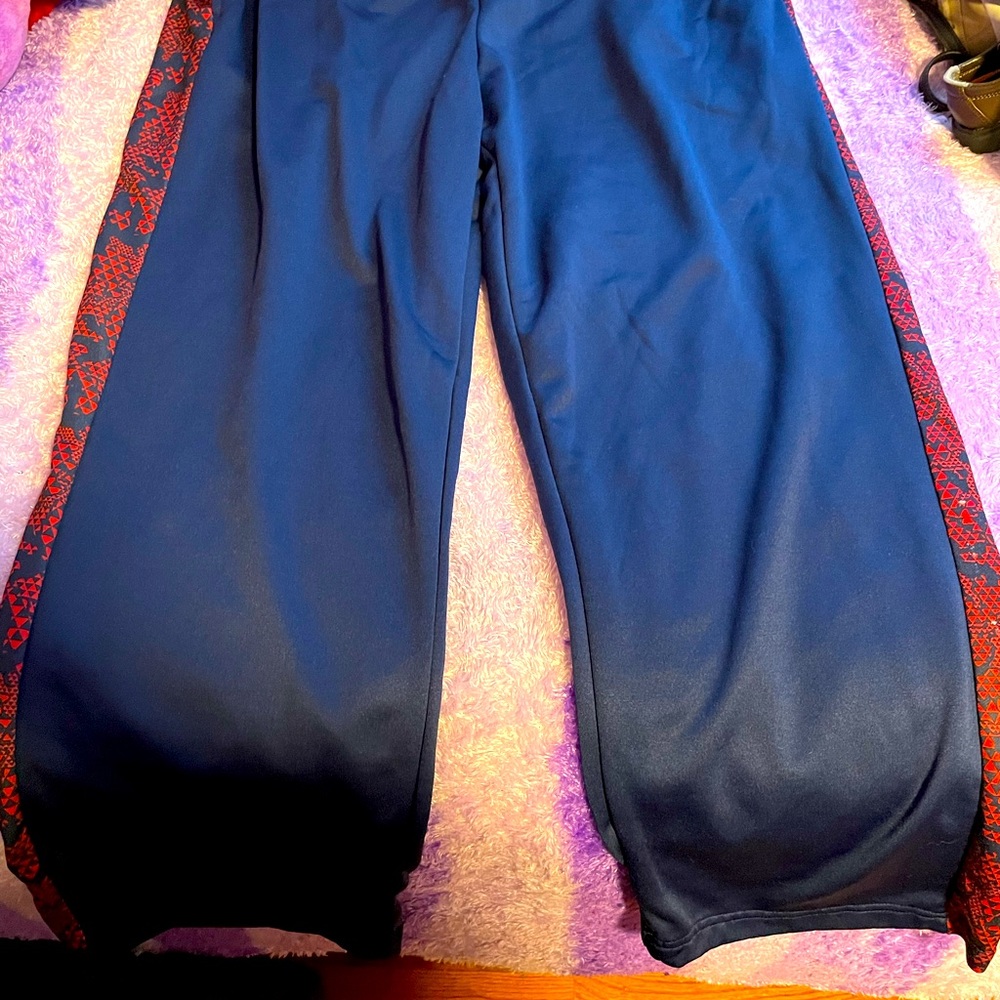 Mens X-Large pants blue with design down sides